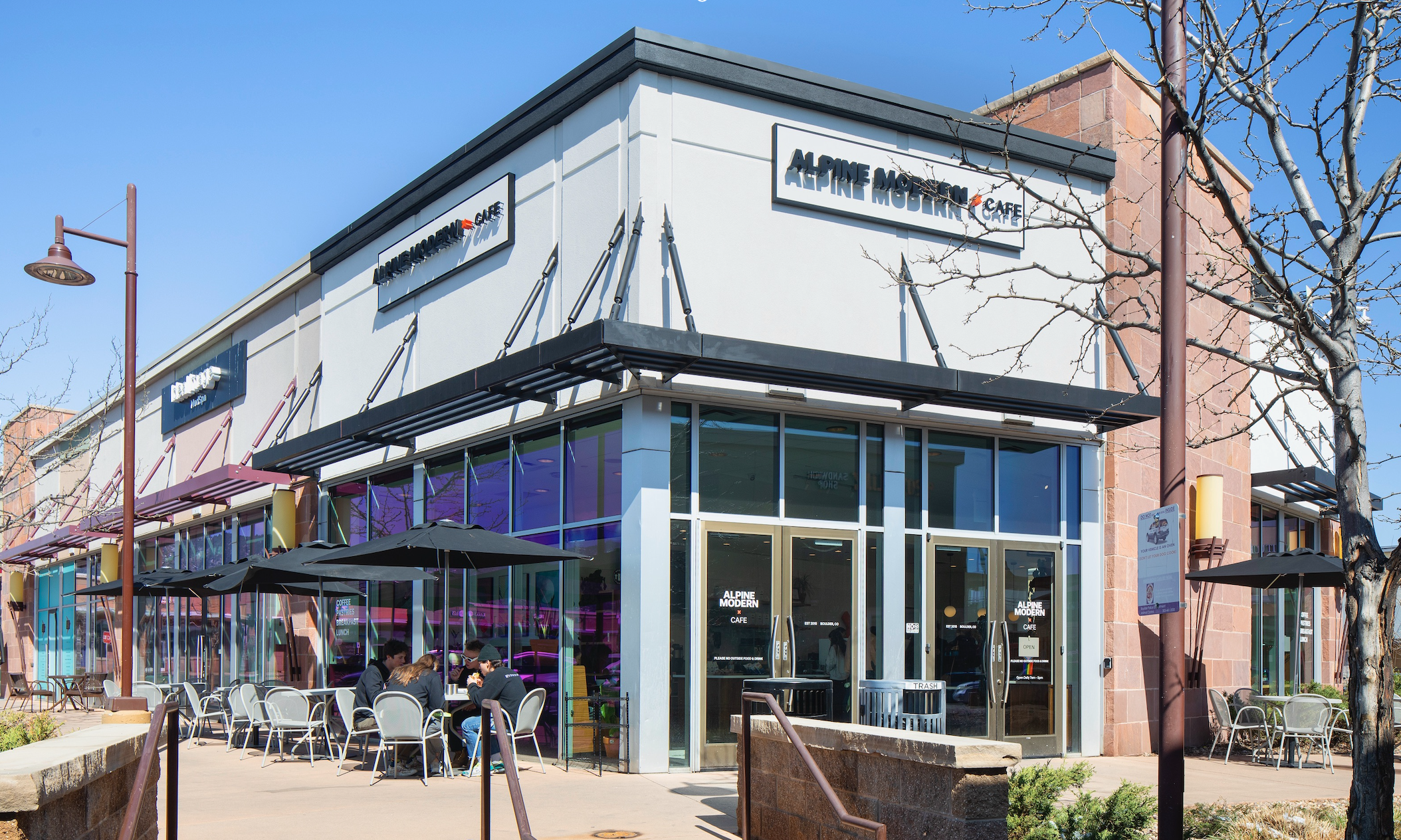Alpine Modern Cafe 29th Street Mall location exterior in Boulder, Colorado